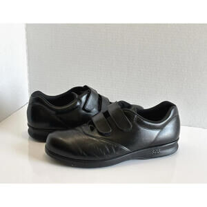 SAS Me Too Tripad Comfort Shoes Women's Size 9.5N Black Leather Double Strap USA